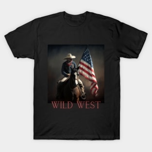 american flag, wild west, cowboy T-Shirt